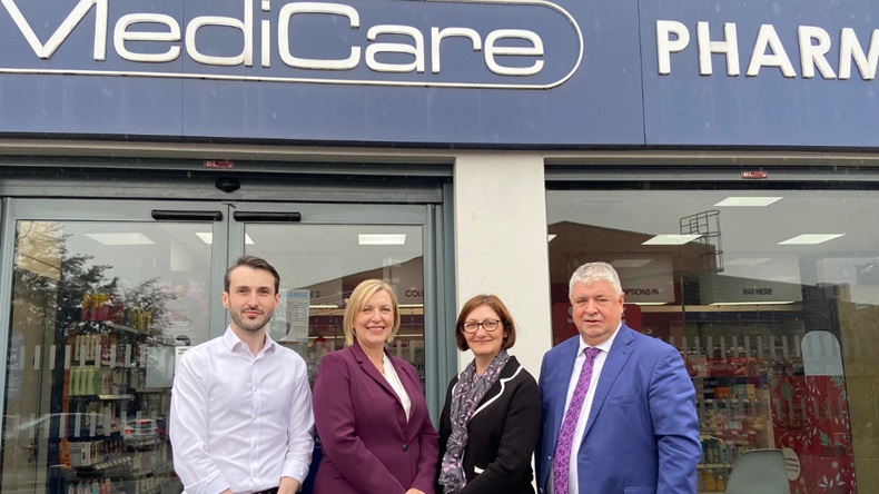 from left, Pharmacy Manager Luke McGregor, Cathy Harrison, Anne McAlister and Michael Guerin