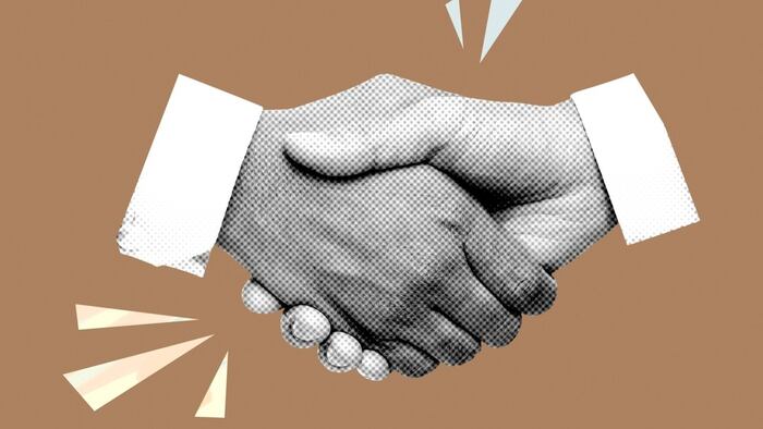 Illustration of two hands shaking