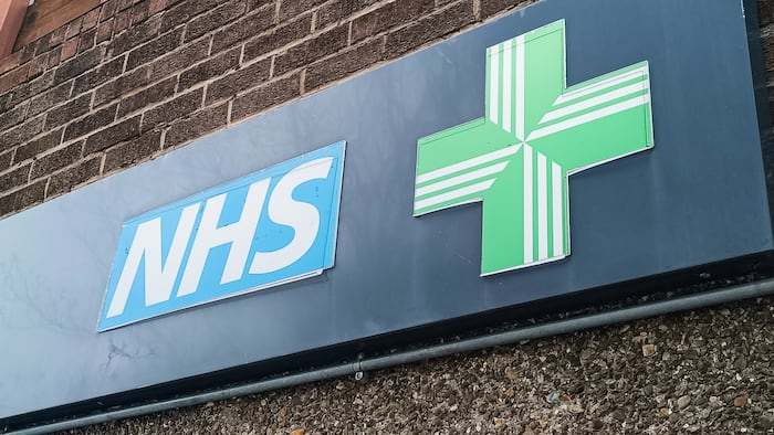 Pharmacy NHS sign on wall