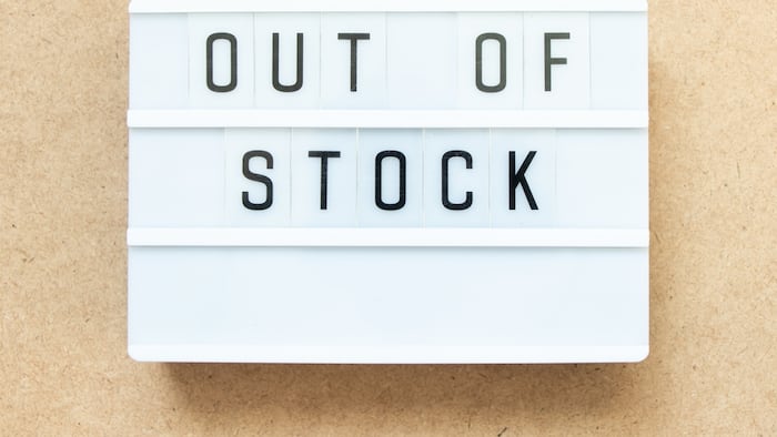 Out of stock sign