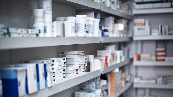 Pharmacy shelves