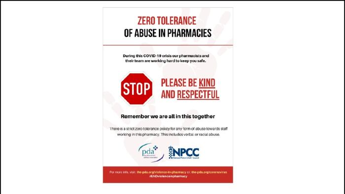 PDA end violence in pharmacies campaign poster