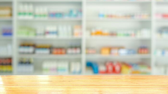 Empty pharmacy counter