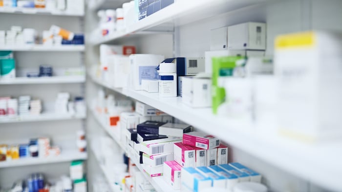 Pharmacy shelves