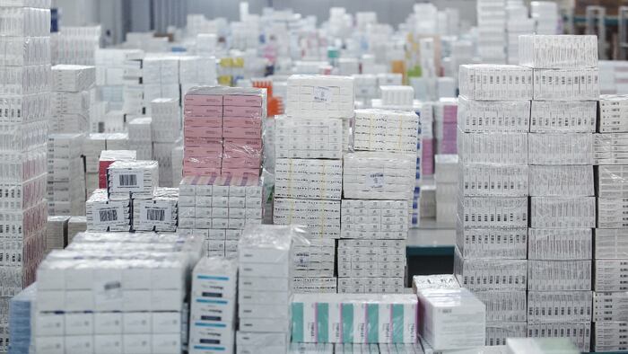 Medicines in a warehouse
