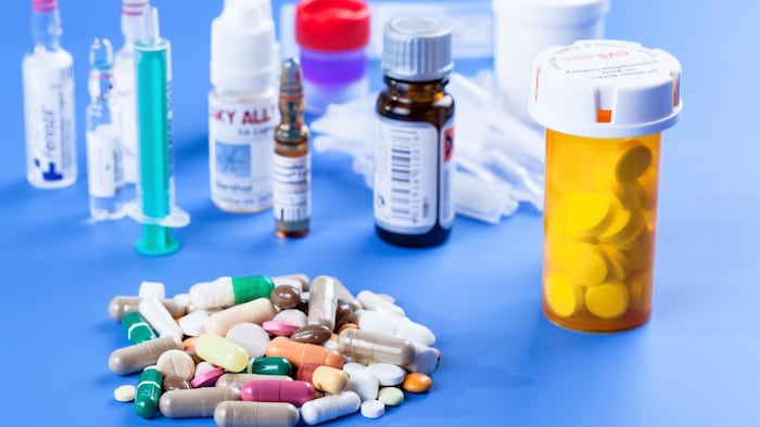 Assorted medicines and supplements.