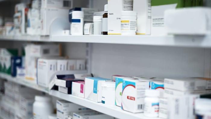 Pharmacy shelves