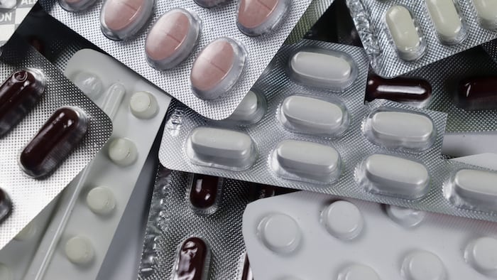 Assortment of pills dark