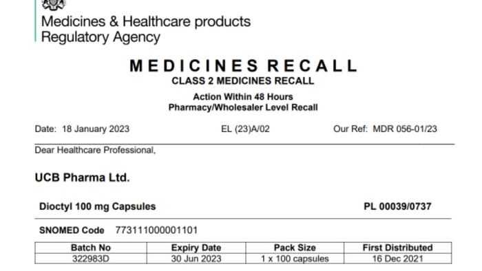 MHRA drug recall
