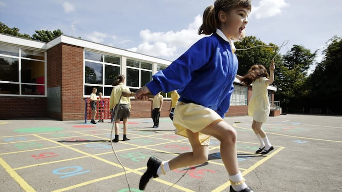 Children playing in a school yard