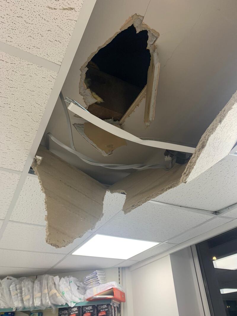 a hole in a ceiling
