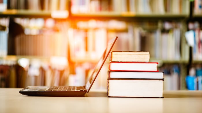 Books and laptop