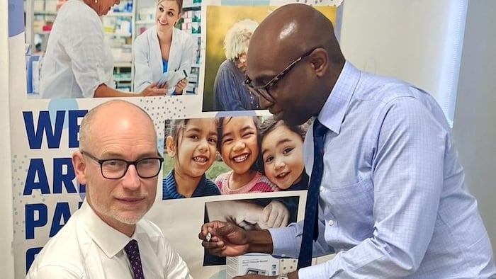 Stephen Kinnock flu jab Ade Williams