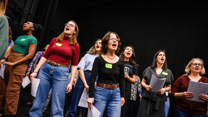 A group of women singing