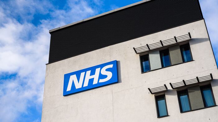 WARRINGTON, UK - MARCH 6, 2016: View of the NHS (National Health Service) logo at the Springfields Medical Centre in the centre of Warrington, Cheshire. - Image